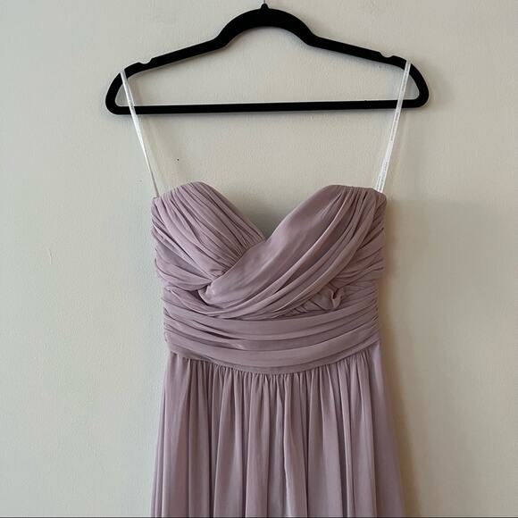 Dessy Collection Style 2896 Strapless Chiffon Bridesmaid Dress in Suede Rose - Picture 4 of 9